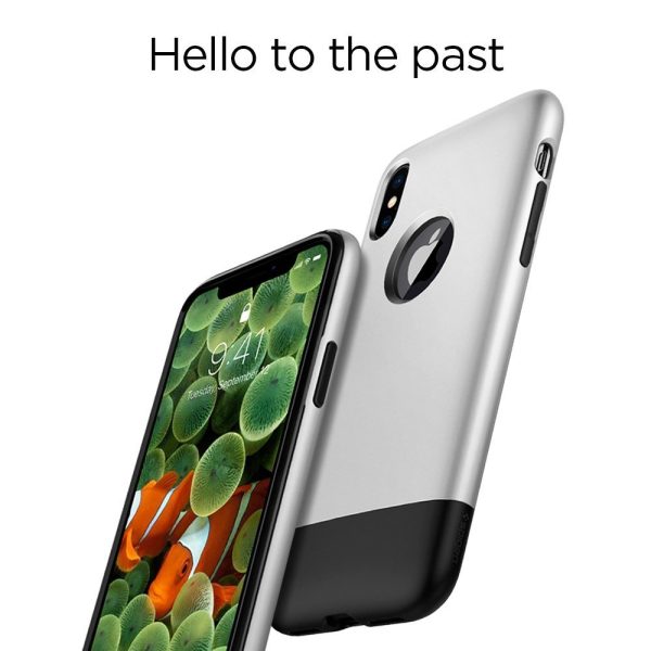 Apple iPhone XS / iPhone X Spigen Classic One with Air Cushion Technology - Aluminium Gray