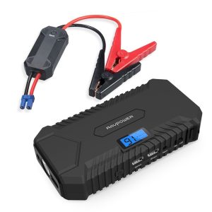 RAVPower 14000mah Car Jump Starter 550A Peak 12V (up to 5L Gas, 3L Diesel Engine) Booster Battery Charger with 4.2A output Built-In LCD Display & LED Flashlight