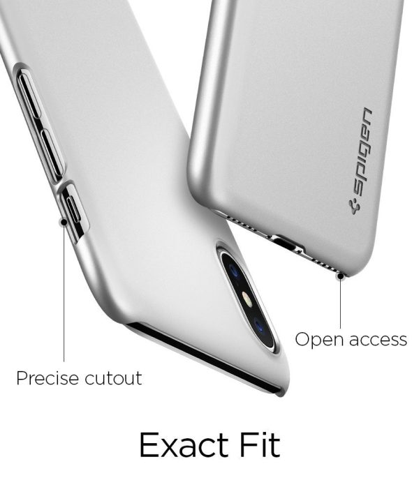 Apple iPhone X Spigen Original Thin Fit - Satin Silver