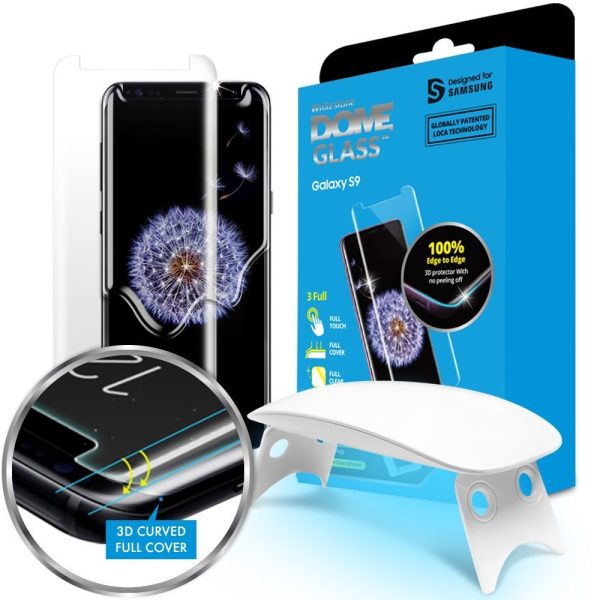 Galaxy S9 Whitestone Dome Glass with UV Light & Easy Install Kit
