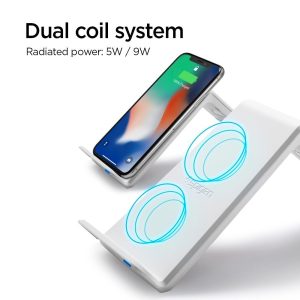 Spigen F303W Wireless Fast Charger for all Qi Certified Devices - White