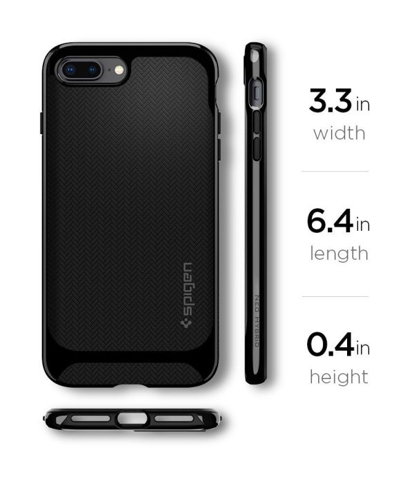 Apple iPhone 8 Plus / 7 Plus Original Spigen Case Neo Hybrid Herringbone - Shiny Black