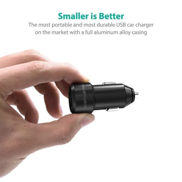RAVPower Dual-USB Car Charger 24W ALUMINUM ALLOY