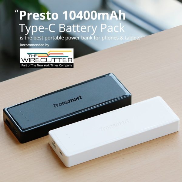 Tronsmart Presto PBT12 10400 mAh USB-C / Type-C External Battery/Portable Power Bank/Portable battery pack with Quick Charge 3.0 Technology