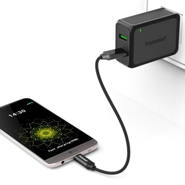 Tronsmart CPP9 Braided Nylon USB-C to USB-A 3.0 Charging & Syncing Cable (1 Feet*1, 3.3 Feet*1, 6 Feet*1 / 3 Pack)