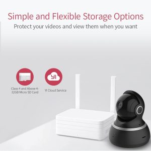 Yi Dome Camera 1080p HD Pan/Tilt/Zoom Wireless IP Security Surveillance System Night Vision - Black