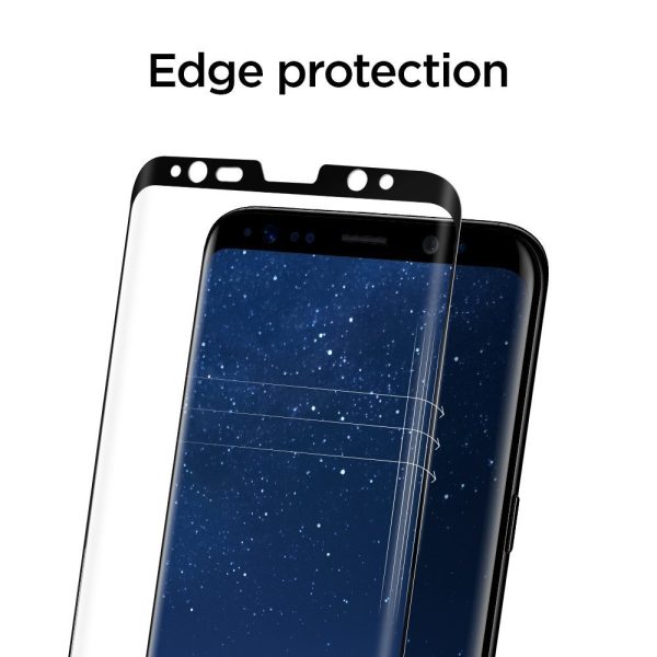 Galaxy S8 Plus Spigen GLASTr Slim Case Friendly Curved Tempered Glass