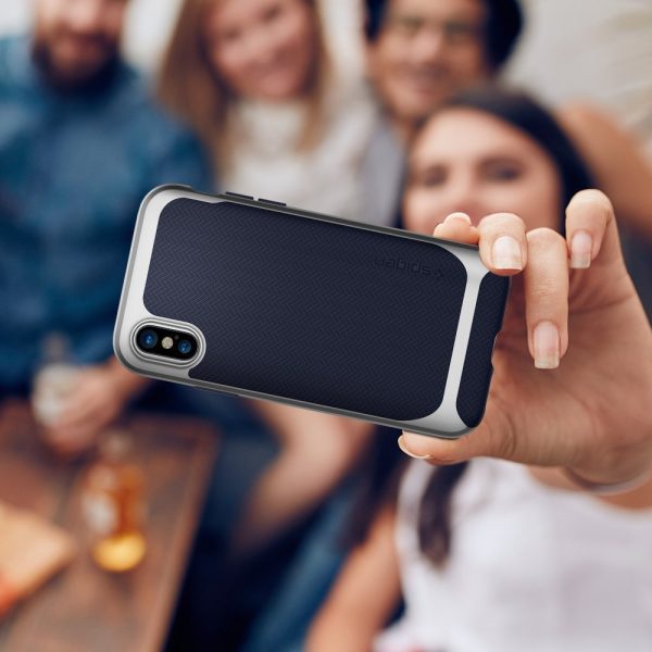 Apple iPhone X Original Spigen Case Neo Hybrid - Satin Silver