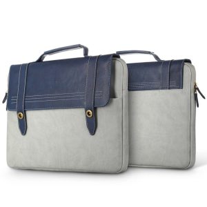 Baseus Laptop Bag British Series Ultra Soft Protective Notebook Bag 14 Inches Portable Leather Handbag for Macbook / All Other Windows Laptops