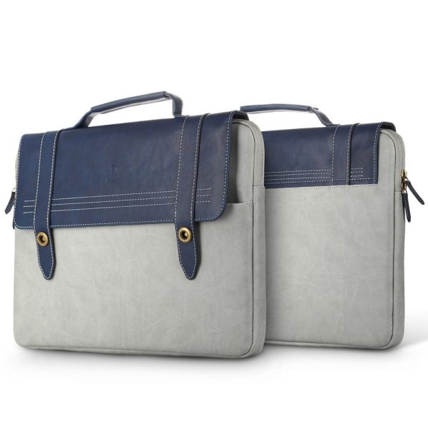 Baseus Laptop Bag British Series Ultra Soft Protective Notebook Bag 14 Inches Portable Leather Handbag for Macbook / All Other Windows Laptops