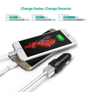 RAVPower Dual-USB Car Charger 24W ALUMINUM ALLOY