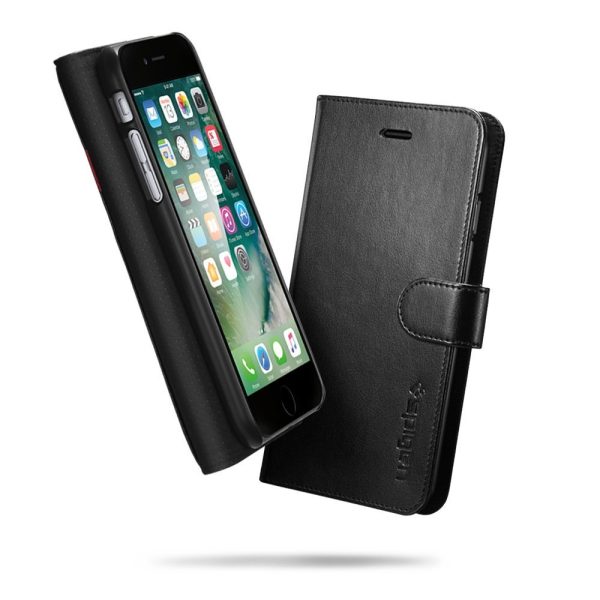 Apple iPhone 7 Plus Spigen Original Wallet S Flip Cover Case  - Black
