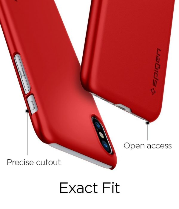 Apple iPhone X Spigen Original Thin Fit - Metallic Red