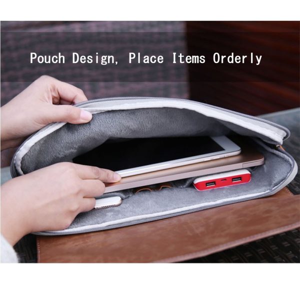 Baseus Laptop Bag British Series Ultra Soft Protective Notebook Bag 14 Inches Portable Leather Handbag for Macbook / All Other Windows Laptops