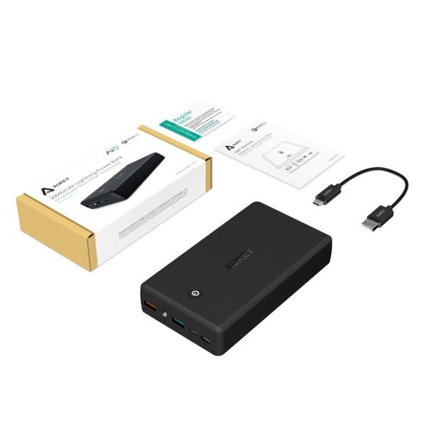 AUKEY 30000mAh Portable Charger with Quick Charge 3.0, Lightning & Micro-USB Input - PB-T11