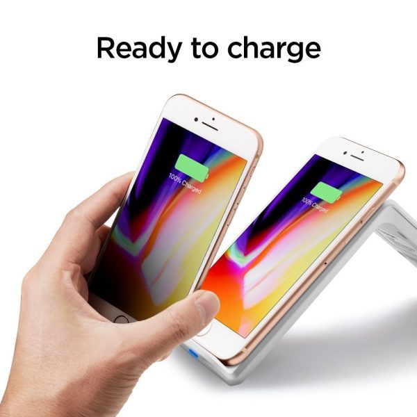Spigen F303W Wireless Fast Charger for all Qi Certified Devices - White