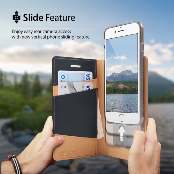 iPhone 7 Plus Ringke Signature Leather Flip Cover - Brown