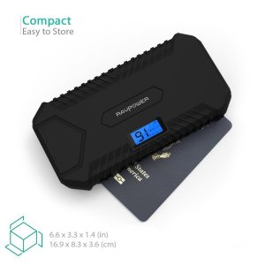 RAVPower 14000mah Car Jump Starter 550A Peak 12V (up to 5L Gas, 3L Diesel Engine) Booster Battery Charger with 4.2A output Built-In LCD Display & LED Flashlight