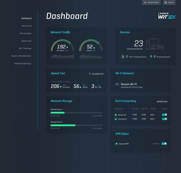 Linksys WRT32X AC3200 Dual-Band Wi-Fi Gaming Router with Killer Prioritization Engine