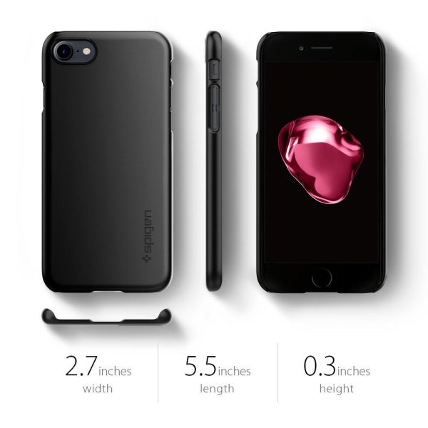 Apple iPhone 8 / iPhone 7 Spigen Thin Fit Case - SF Black Apple iPhone 8 / iPhone 7 Spigen Thin Fit Case - SF Black
