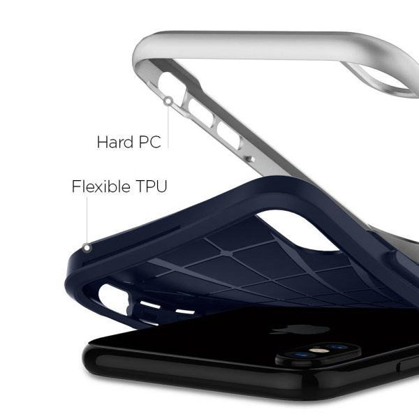 Apple iPhone X Original Spigen Case Neo Hybrid - Satin Silver