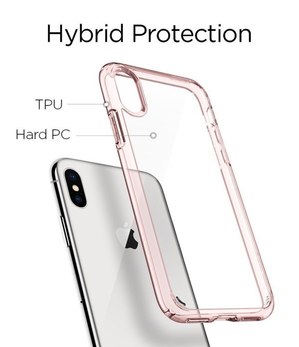 Apple iPhone XS / iPhone X Original Spigen Case Ultra Hybrid - Rose Crystal