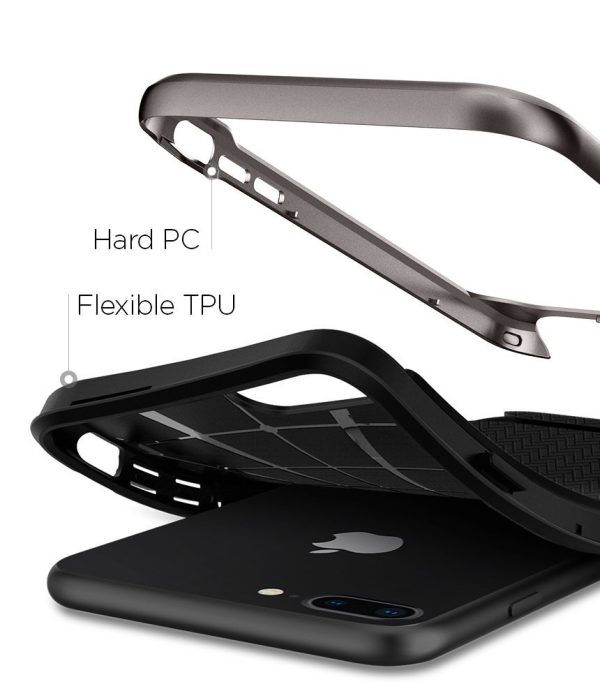 Apple iPhone 8 Plus / 7 Plus Original Spigen Case Neo Hybrid Herringbone - Gunmetal