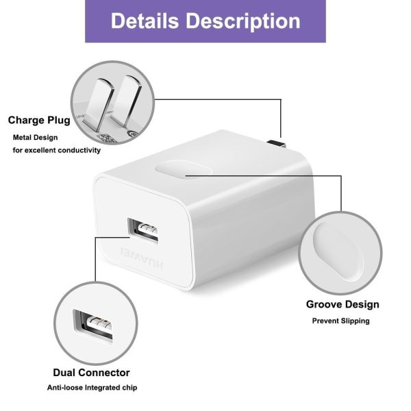 Huawei 5A SuperCharge Power Adapter, 4.5V 5A Huawei Fast Quick Charger with Super Charging USB C Cable(3.3FT) - US Plug