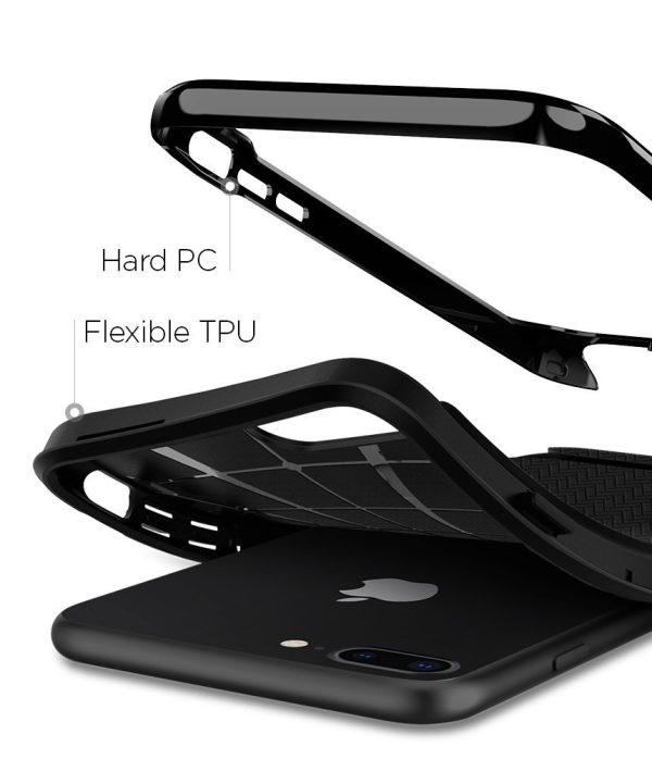 Apple iPhone 8 Plus / 7 Plus Original Spigen Case Neo Hybrid Herringbone - Shiny Black