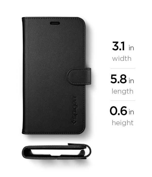 iPhone X Spigen Original Wallet S Flip Cover Case  - Black