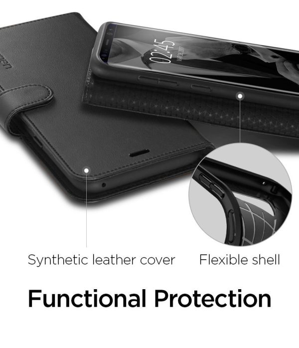 Samsung Galaxy S8 Spigen Wallet S Flip Cover Case - Matte Black Samsung Galaxy S8 Spigen Wallet S Flip Cover Case - Matte Black