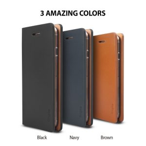 iPhone 7 Plus Ringke Signature Leather Flip Cover - Black