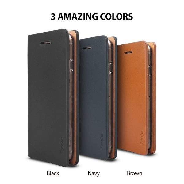 iPhone 7 Plus Ringke Signature Leather Flip Cover - Black