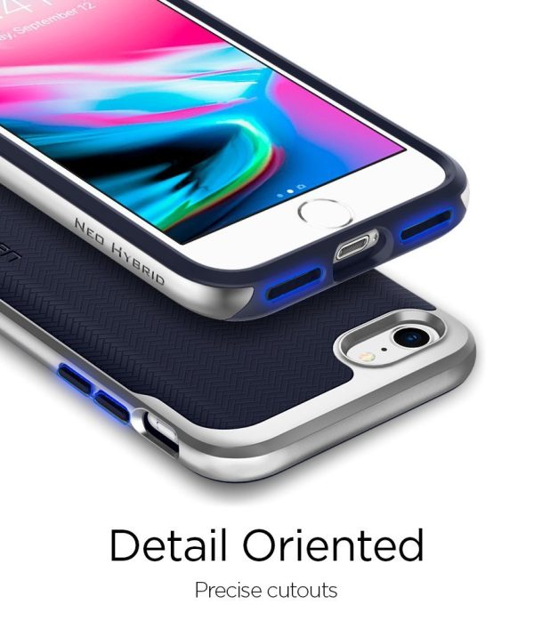 Apple iPhone 8 / 7 Original Spigen Case Neo Hybrid Herringbone - Satin Silver