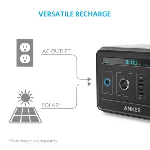 Anker PowerHouse, Compact 400Wh / 120,000mAh Portable Outlet, Generator Alternative Rechargeable Power Source with Silent DC/AC Power Inverter, 12V Car, AC & USB Outputs