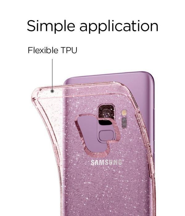 Galaxy S9 Spigen Liquid Crystal Glitter Case - Rose Quartz