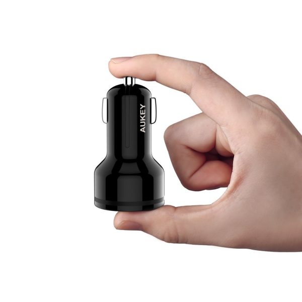 AUKEY 2-Port 33W Turbo USB-C Car Charger with QC 3.0 - Black - CC-Y1