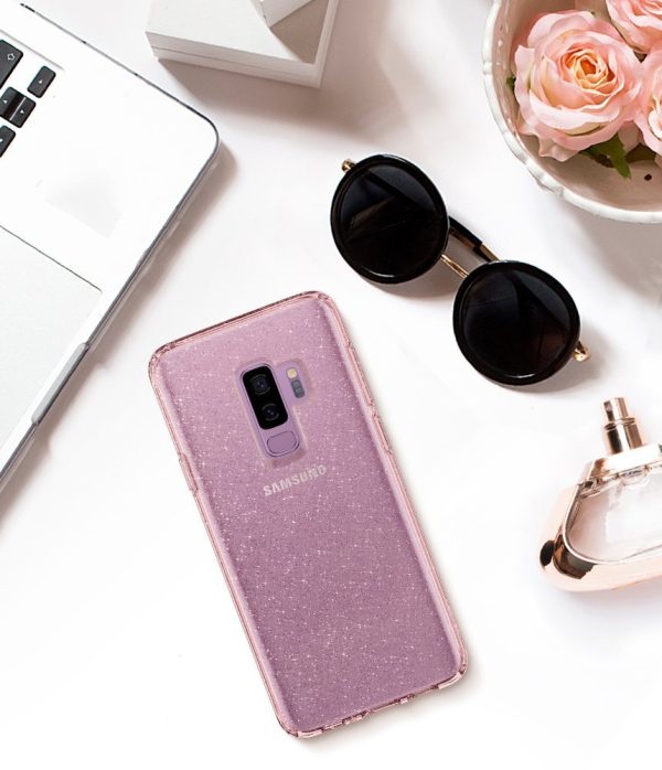 Galaxy S9 Plus Spigen Liquid Crystal Glitter Case - Rose Quartz
