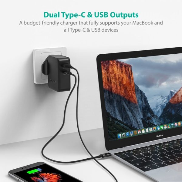 RAVPower 36W Type-C and USB Dual Port Fast Charger