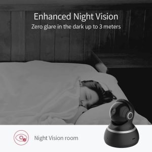 Yi Dome Camera 1080p HD Pan/Tilt/Zoom Wireless IP Security Surveillance System Night Vision - Black