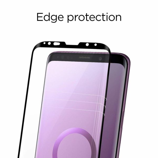 Galaxy S9 Plus Spigen GLASTr Curved Slim Case Friendly Curved Tempered Glass
