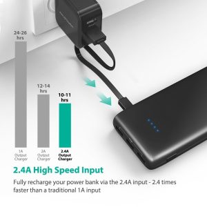 RAVPower 22000mah Power Bank High Capacity Portable Battery Pack 22000mah with 3 USB Ports,