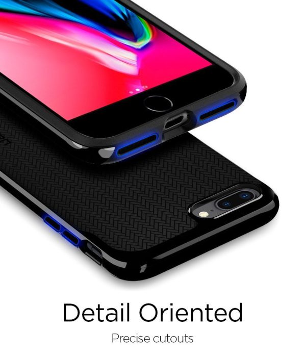 Apple iPhone 8 Plus / 7 Plus Original Spigen Case Neo Hybrid Herringbone - Shiny Black