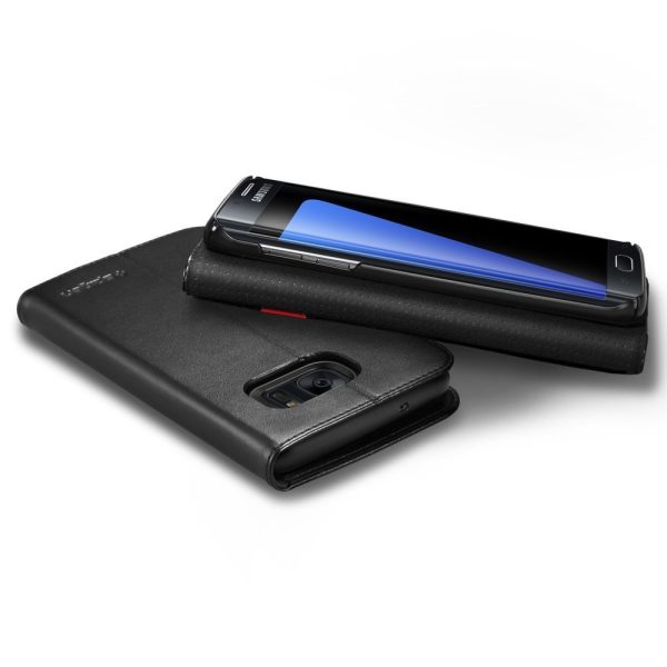 Samsung Galaxy S7 Edge Spigen Original Wallet S Flip Cover Case  - Black