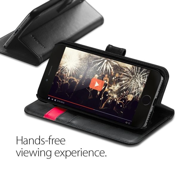 Apple iPhone 7 Spigen Original Wallet S Flip Cover Case  - Black