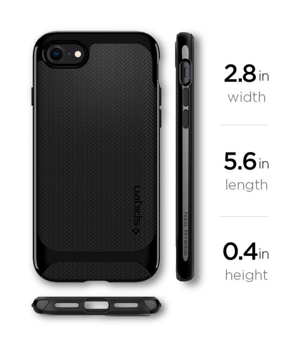 Apple iPhone 8 / 7 Original Spigen Case Neo Hybrid Herringbone - Shiny Black Apple iPhone 8 / 7 Original Spigen Case Neo Hybrid Herringbone - Shiny Black
