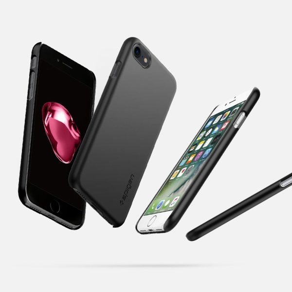 Apple iPhone 8 / iPhone 7 Spigen Thin Fit Case - SF Black Apple iPhone 8 / iPhone 7 Spigen Thin Fit Case - SF Black