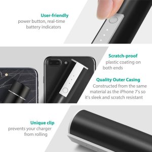 RAVPower Portable Luster Mini 3350mah Power Bank iSmart Technology for Smartphones  (Black)