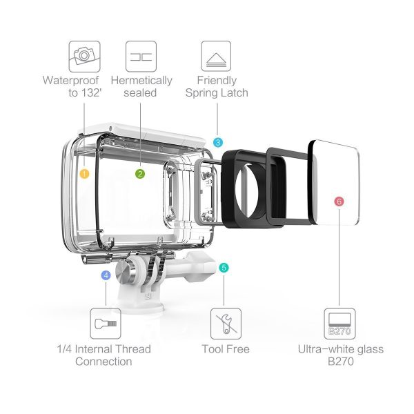 Yi 4K+ Action Camera with 4K 60 FPS Video with Waterproof Casing Kit - Black