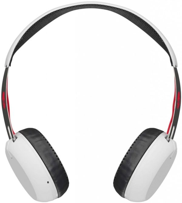 Skullcandy Grind Bluetooth Wireless On Ear Headphones with Mic - White, Black & Red